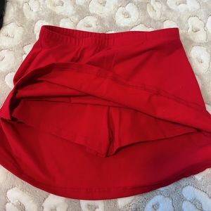 Red Cotton Skort / V-Notch Skirt w/ Briefs, Size Medium, Brand New